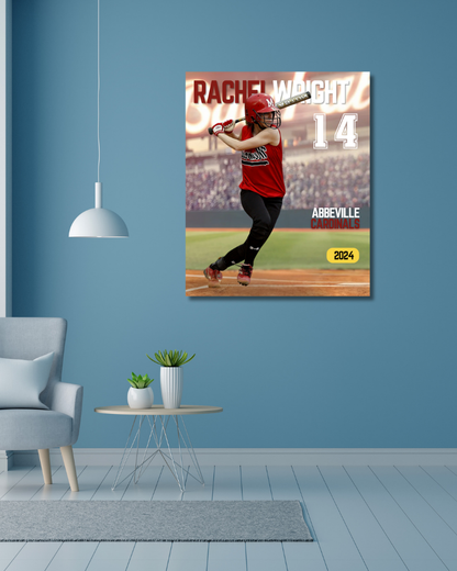 Baseball Trading Card Style 4 - Customized Wall Art Print