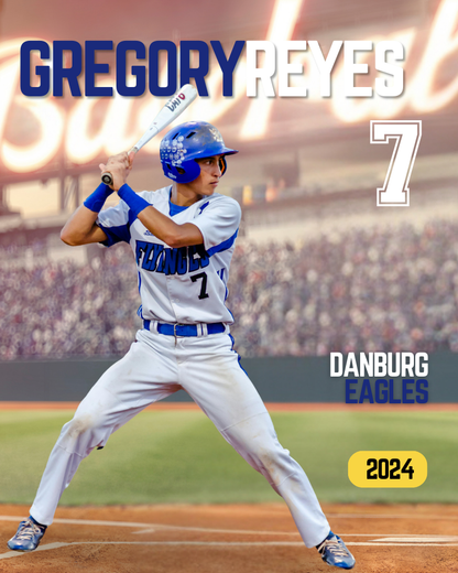 Baseball Trading Card Style 6 - Customized Wall Art Print
