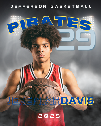 Basketball Trading Card Style 6 - Customized Wall Art Print