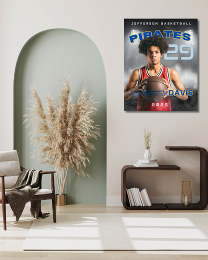 Basketball Trading Card Style 6 - Customized Wall Art Print