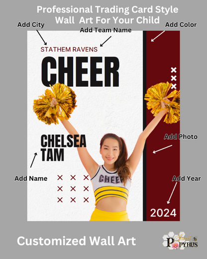 Cheer Trading Card Style 1 - Customized Wall Art Print