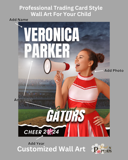 Cheer Trading Card Style 2 - Customized Wall Art Print