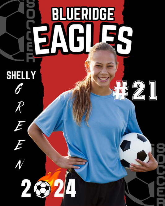 Soccer Trading Card Style 3 - Customized Wall Art Print