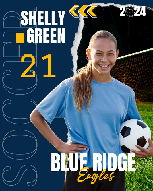 Soccer Trading Card Style 5 - Customized Wall Art Print