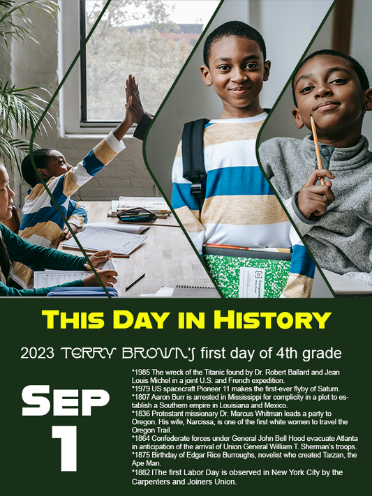 This Day in History - First Day of School - Custom Wall Art Print