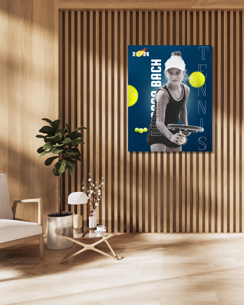 Tennis Trading Card Style 1 - Customized Wall Art Print