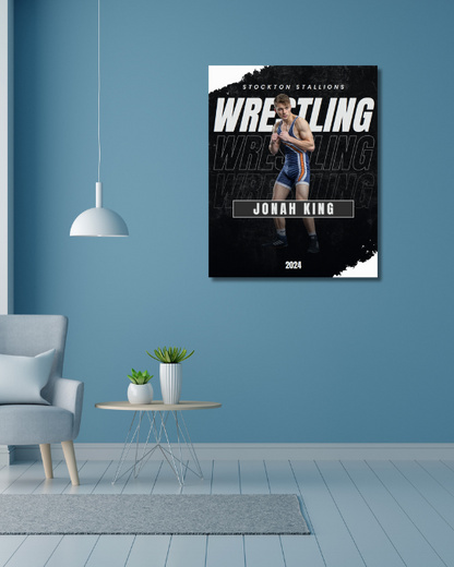 Wrestling Trading Card Style 1 - Customized Wall Art Print
