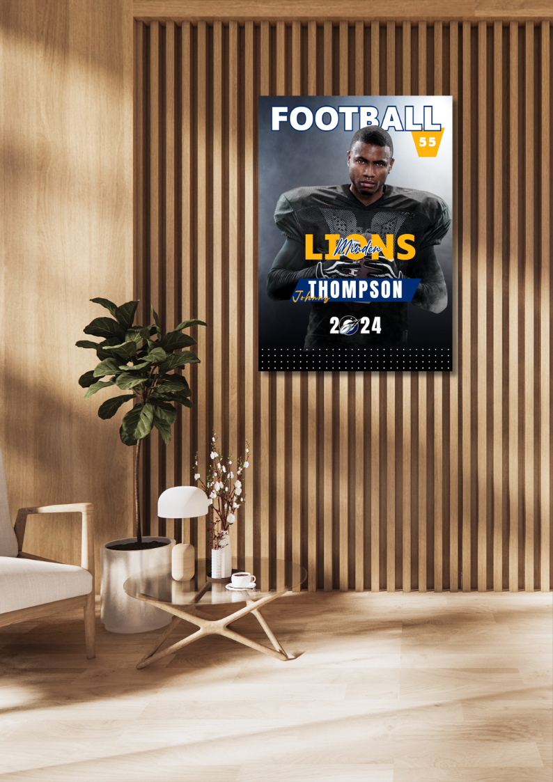 Football Trading Card Style 1 - Customized Wall Art Print