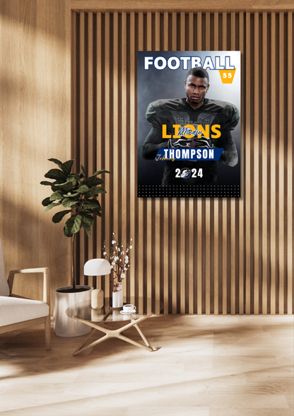 Football Trading Card Style 1 - Customized Wall Art Print