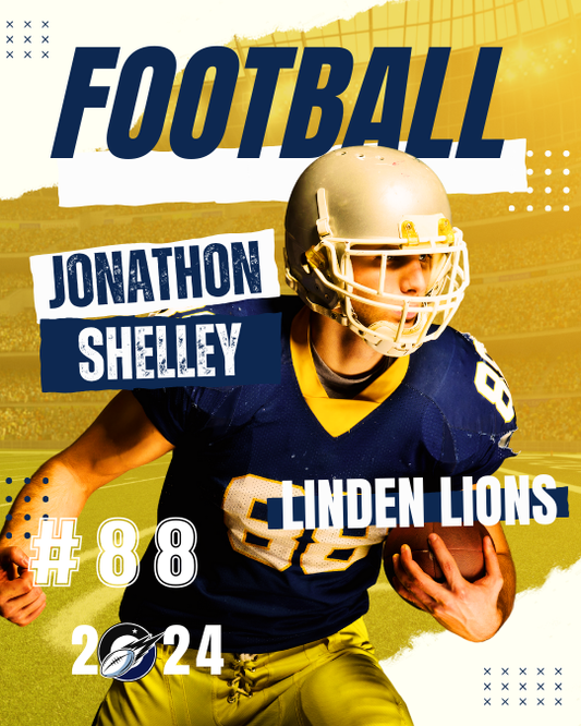 Football Trading Card Style 5 - Customized Wall Art Print