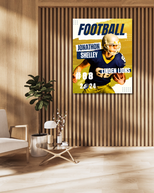 Football Trading Card Style 5 - Customized Wall Art Print