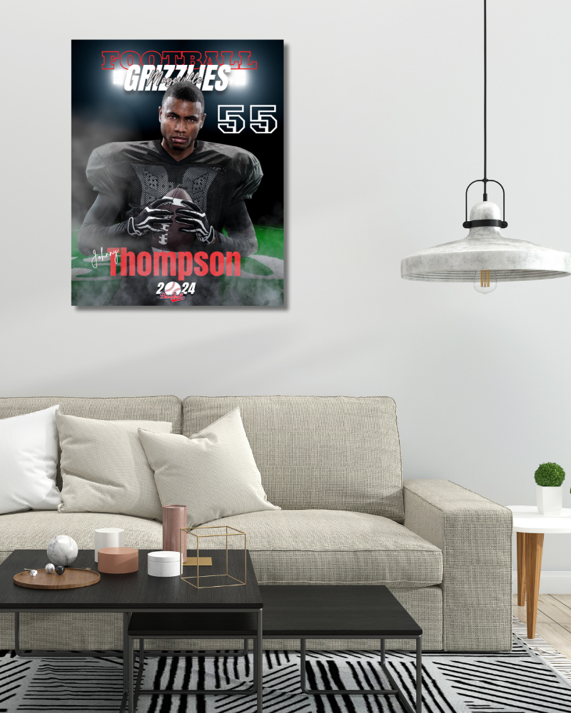 Football Trading Card Style 6 - Customized Wall Art Print