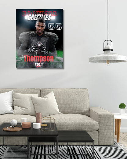 Football Trading Card Style 6 - Customized Wall Art Print