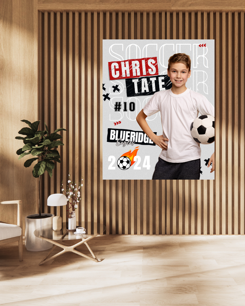 Soccer Trading Card Style 2 - Customized Wall Art Print