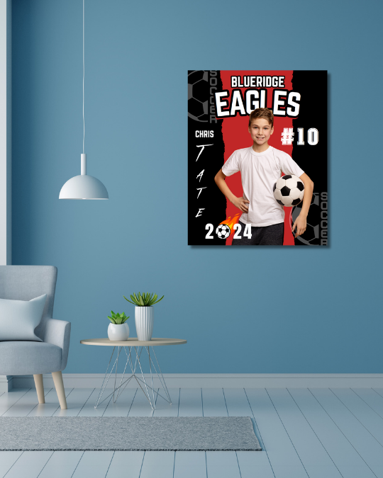 Soccer Trading Card Style 3 - Customized Wall Art Print
