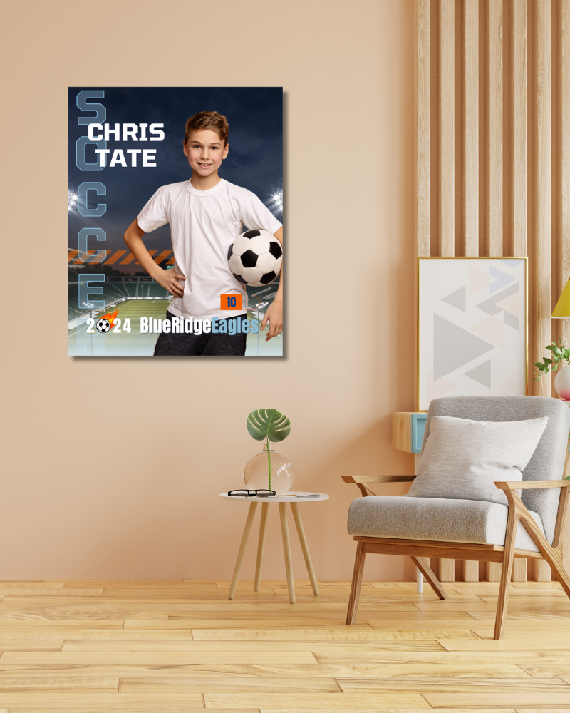 Soccer Trading Card Style 4 - Customized Wall Art Print