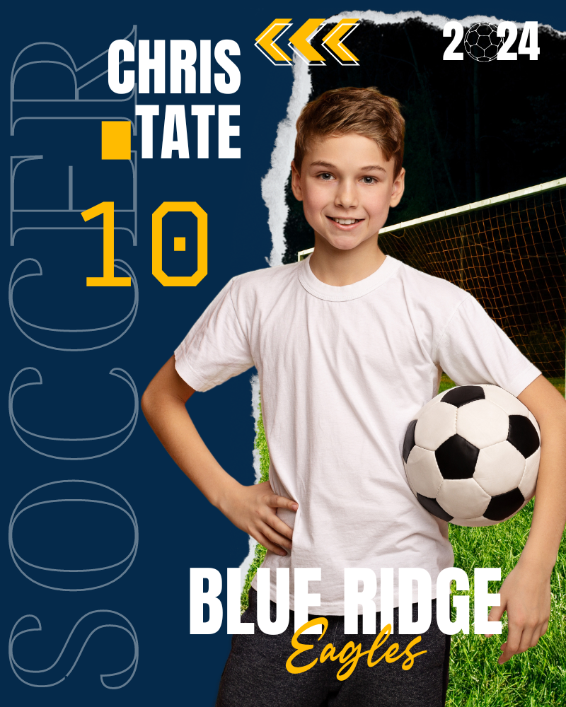 Soccer Trading Card Style 5 - Customized Wall Art Print