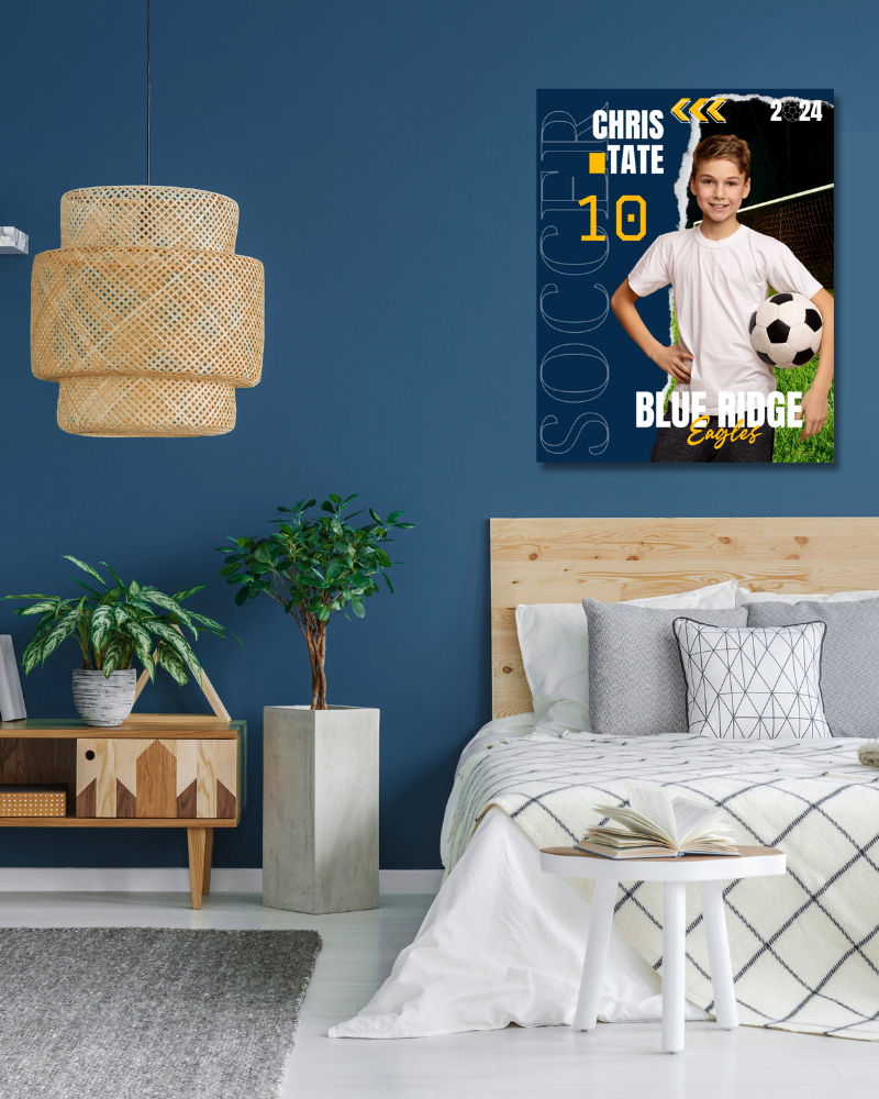 Soccer Trading Card Style 5 - Customized Wall Art Print