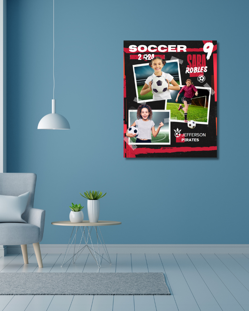 Soccer Trading Card Style 6 - Customized Wall Art Print