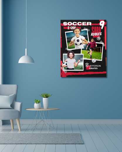 Soccer Trading Card Style 6 - Customized Wall Art Print