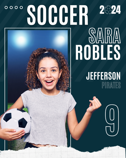 Soccer Trading Card Style 7 - Customized Wall Art Print