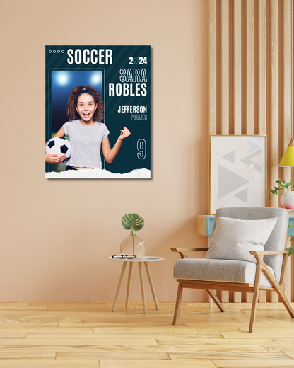 Soccer Trading Card Style 7 - Customized Wall Art Print